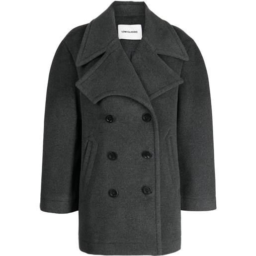 Low Classic cappotto doppiopetto con revers a lancia - grigio