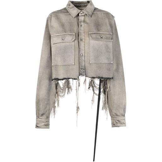 Rick Owens DRKSHDW giacca-camicia crop - grigio
