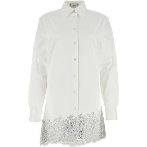 JW Anderson chemisier con decorazione di cristalli - bianco