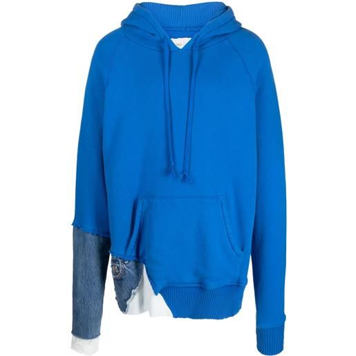 Greg Lauren felpa fragment con design a inserti - blu