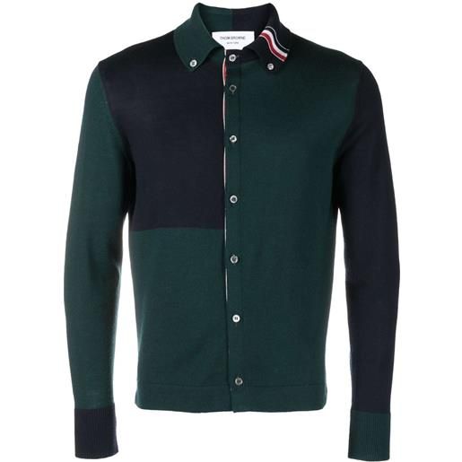 Thom Browne camicia con design color-block - verde