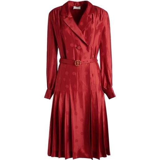 Bally abito denim con logo jacquard - rosso