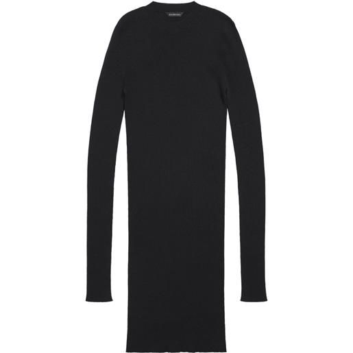 Balenciaga abito a coste con applicazione - nero