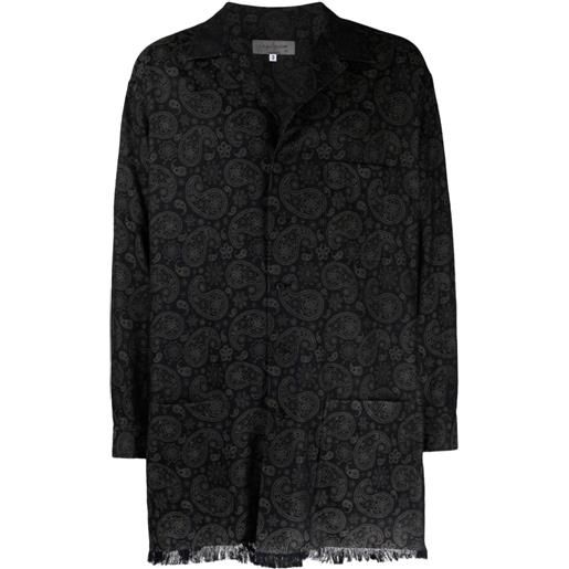 Yohji Yamamoto cappotto con stampa paisley r-jq - nero