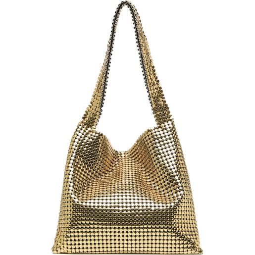 Rabanne borsa a spalla pixel con finiture metallizzate - oro