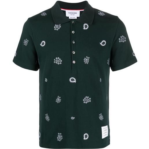 Thom Browne polo con stampa paisley - verde
