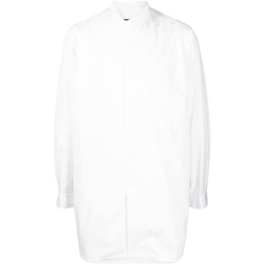 Yohji Yamamoto camicia senza colletto - bianco