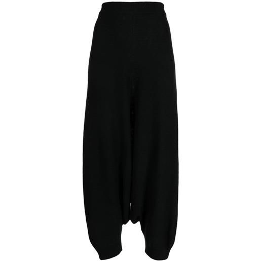 Forme D'expression elasticated-waist drop-crotch wool trousers - nero