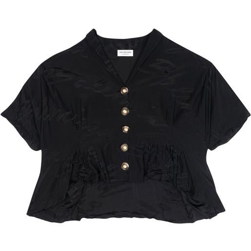 Balenciaga blusa con scollo a v - nero