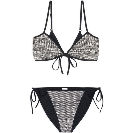 Balenciaga set bikini minimal con strass - nero