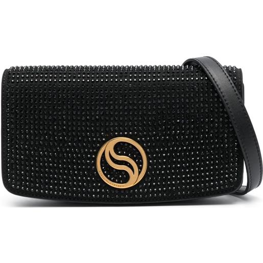 Stella McCartney borsa a tracolla con strass - nero