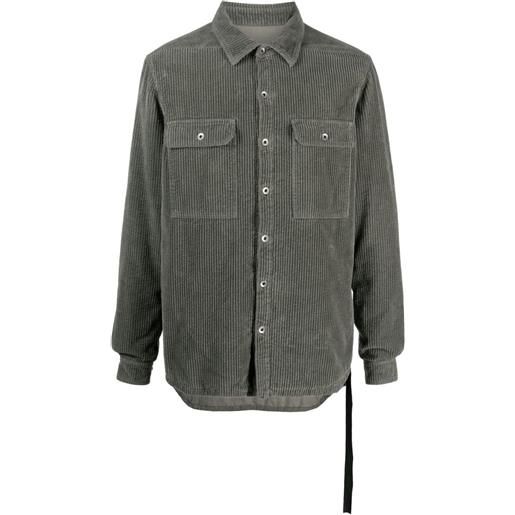Rick Owens DRKSHDW giacca-camicia a coste - verde