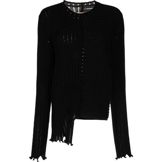 Uma Wang maglione con effetto vissuto - nero