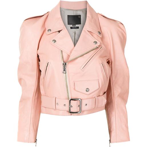 R13 giacca biker con cintura - rosa