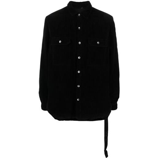 Rick Owens DRKSHDW giacca-camicia a coste - nero