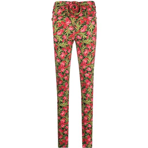 Magda Butrym pantaloni skinny a fiori - verde