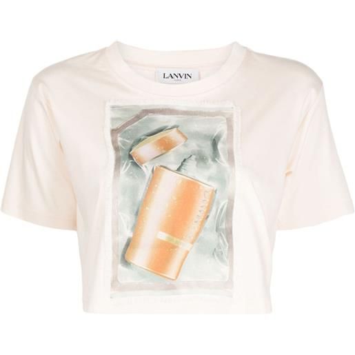 Lanvin t-shirt scratch & sniff crop - rosa