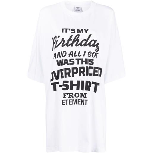 VETEMENTS t-shirt birthday con stampa - bianco