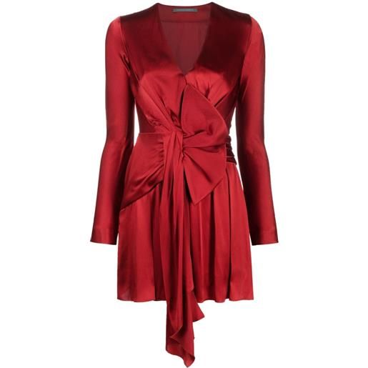 Alberta Ferretti abito plissettato con fiocco - rosso