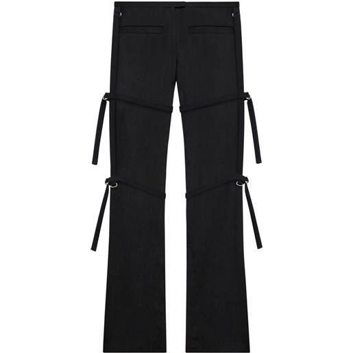 Courrèges buckle-detail long-length straight trousers - nero