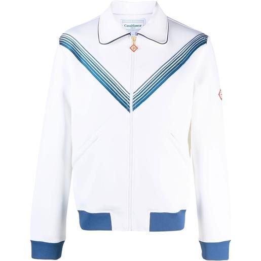 Casablanca maglione emblem de caza con zip - bianco