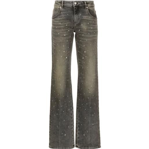 Blumarine jeans dritti con borchie - grigio