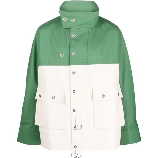 Sunnei giacca cargo pino con design color-block - toni neutri