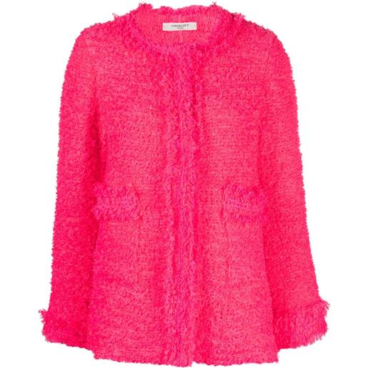 Charlott giacca girocollo in tweed - rosa