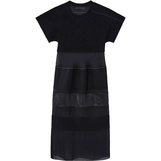 Proenza Schouler panelled wool-blend midi dress - nero