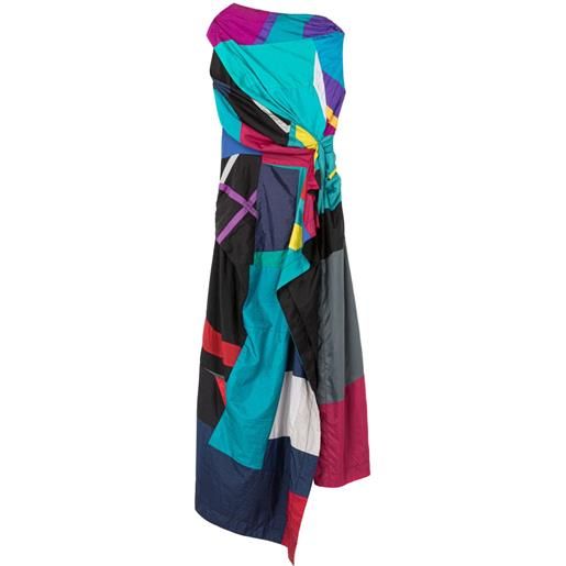 AZ FACTORY abito asimmetrico con stampa geometrica - blu