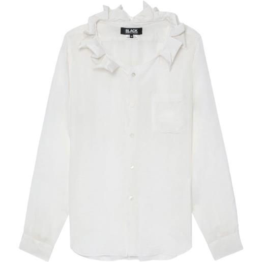 Black Comme Des Garçons camicia lunga con design trasparente - bianco