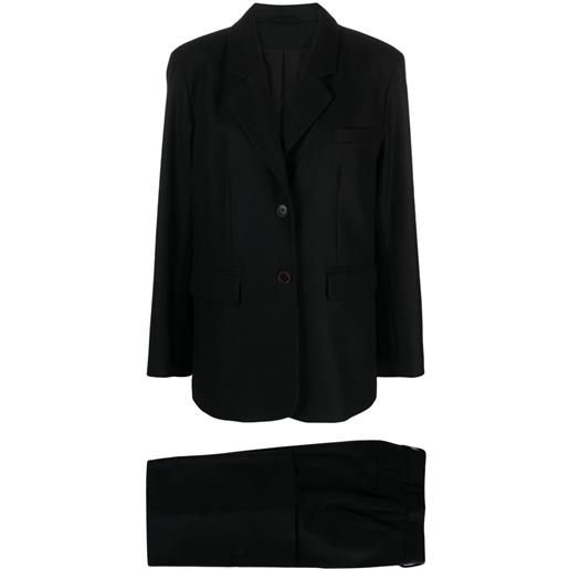 Skall Studio single-breasted recycled wool suit - nero