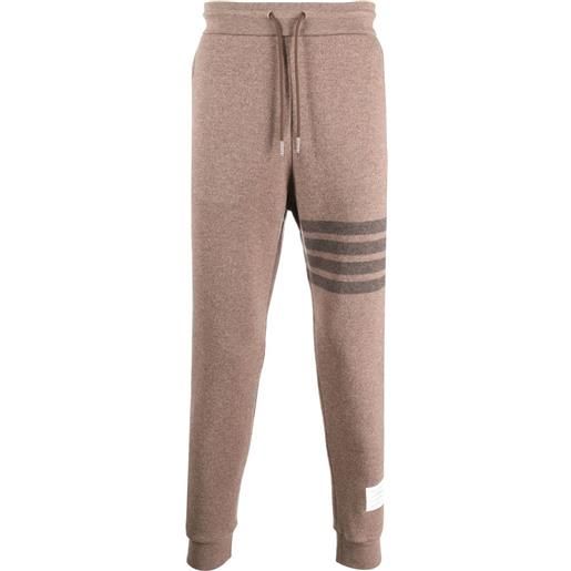 Thom Browne pantaloni sportivi con dettaglio a 4 righe - marrone