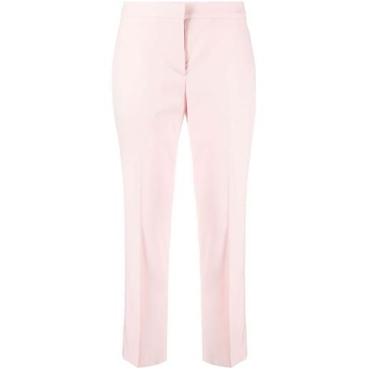 Alexander McQueen pantaloni slim crop - rosa