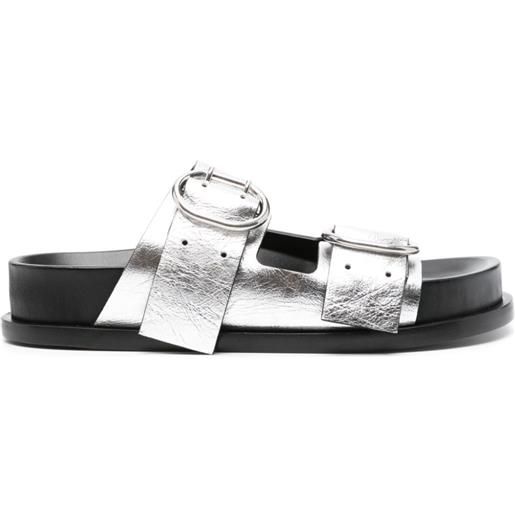 Jil Sander sandali con doppia fibbia - argento