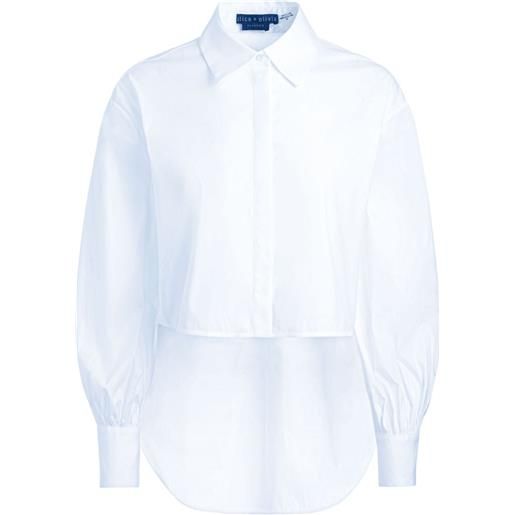 alice + olivia camicia finely con bordo asimmetrico - bianco