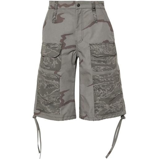 Marine Serre shorts con stampa camouflage - grigio