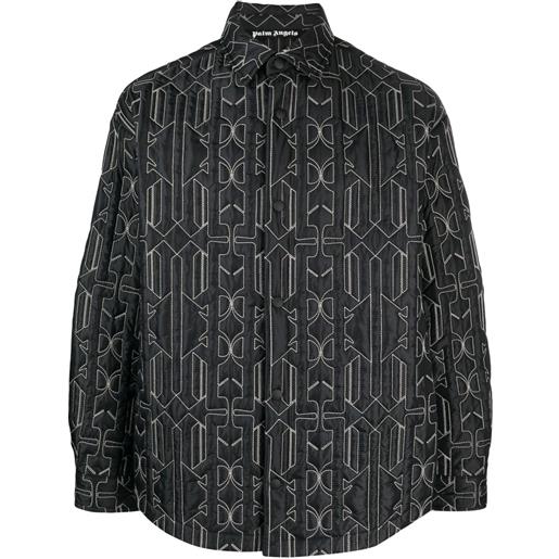 Palm Angels giacca-camicia trapuntata - grigio