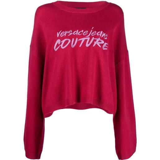 Versace Jeans Couture maglione con ricamo - rosa