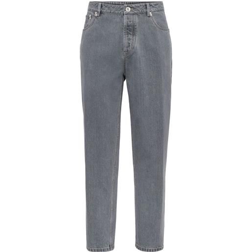 Brunello Cucinelli jeans dritti grayscale - grigio