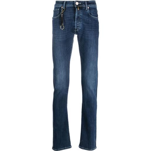 Incotex jeans skinny a vita alta - blu