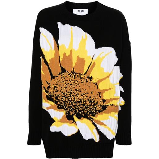MSGM maglione a fiori - nero