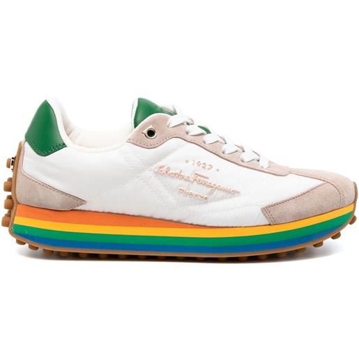 Ferragamo sneakers con suola arcobaleno - bianco