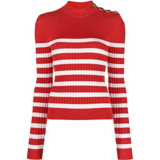 Balmain maglione a righe - rosso