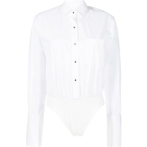 David Koma long-sleeve shirt bodysuit - bianco