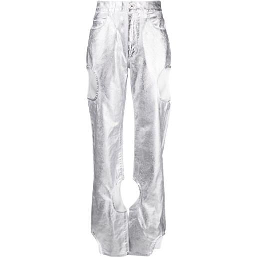 Off-White pantaloni dritti meteor - argento