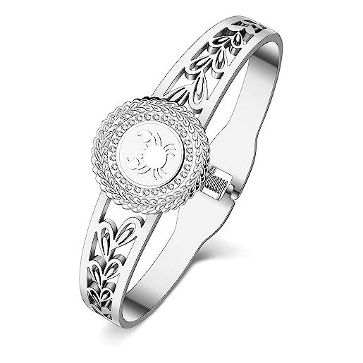 YAYAKO bracciali zodiacali in oro 18k bangle in acciaio inox segni dello zodiaco bracciale per donna ragazze regali bestie (argento cancro)