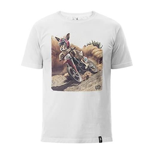 Dirty velvet - maglietta da uomo cross hare, colore: bianco bianco naturale s