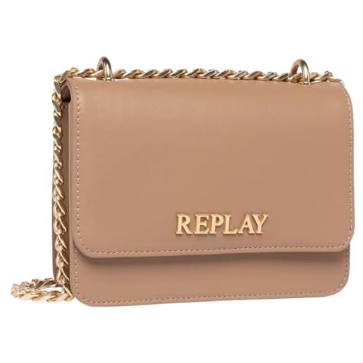 Replay borsa a tracolla da donna in ecopelle, colore beige (dirty pale beige 074), taglia unica