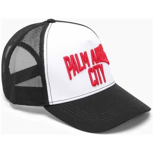 Palm Angels cappello con visiera nero/bianco con logo
